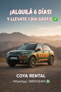 Promocion de alquiler de auto en jujuy